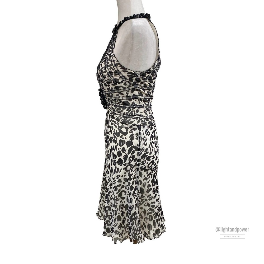 Escada Animal Print Sequin Beaded Dress Sz 32 EUC - Picture 8 of 12
